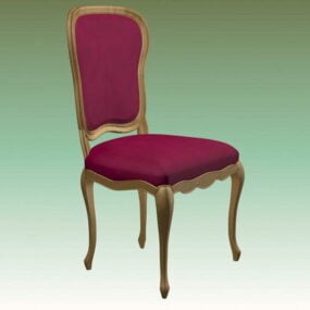 Pink Upholstered Dining Chair 3d model