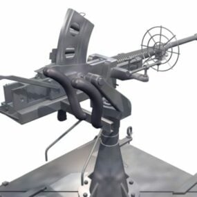 핀틀 마운트 기관총 3d 모델