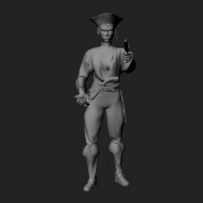 Pirate Gunslinger Character 3d-modell