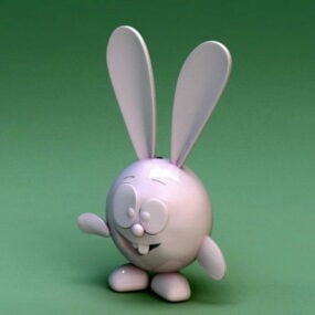 Modello 3d di coniglio giocattolo di plastica