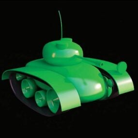 3D-Modell eines Armeespielzeugpanzers aus Kunststoff