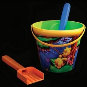 Plastic Bucket And Shovel Toy 3d model