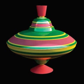 Plast Toy Spinning Top 3d-modell