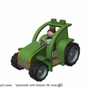 דגם תלת מימד של משאיות צעצוע מפלסטיק
