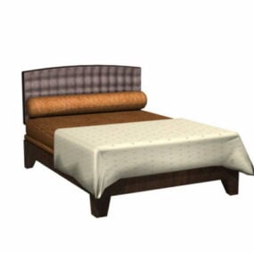 Platform Bed With Mattress 3d model
