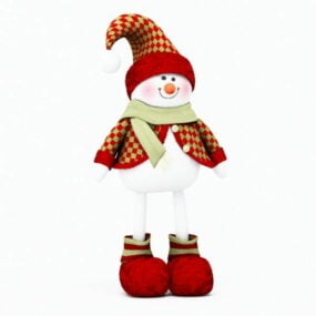 3д модель плюшевого рождественского снеговика