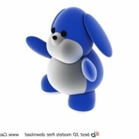 Perro de juguete de peluche y dibujos animados suaves modelo 3d