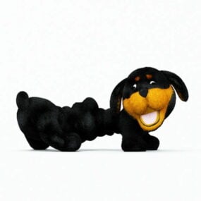 Plush Black Dog 3d model