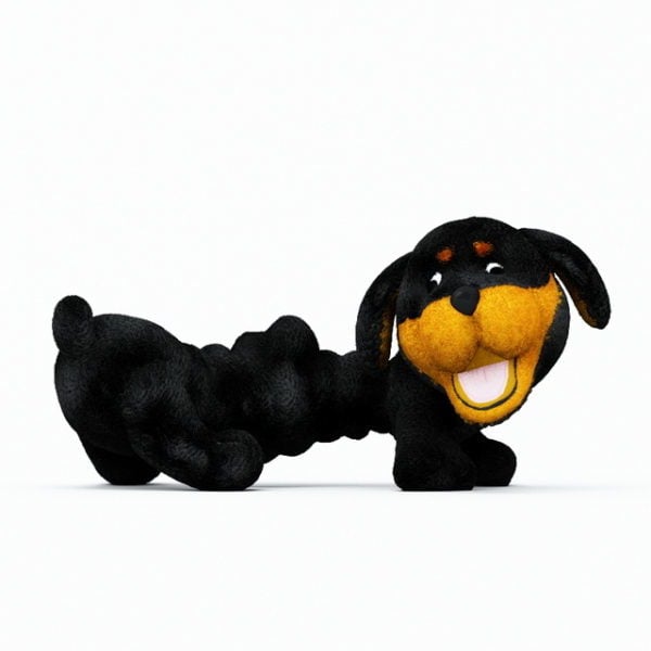 Pluche zwarte hond