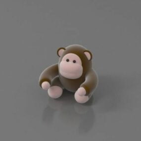 Modelo 3d de brinquedo de macaco de pelúcia