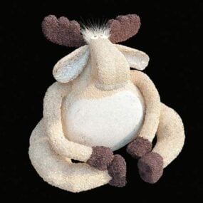3д модель плюшевой игрушки Белая мультяшная овца