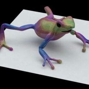 Grüner Frosch Lowpoly Tierisches 3D-Modell