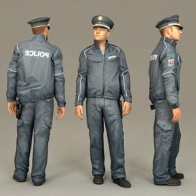 Modello 3d dell'ufficiale di polizia