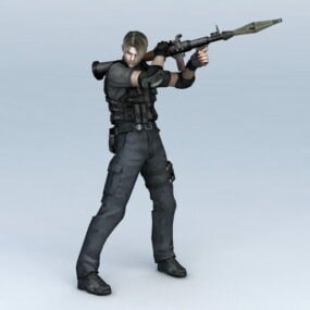 Police Swat With Rpg 3d model