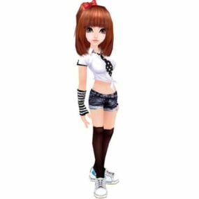Δημοφιλές τρισδιάστατο μοντέλο Anime Girl Character