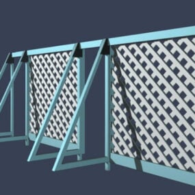 Portable Fence For Works Area 3d model