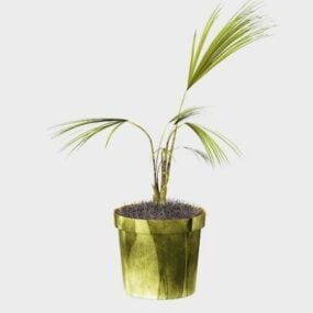 Potted Artificial Areca Palm Tree 3d model