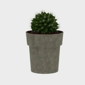 Model 3d Kaktus Bola Pot