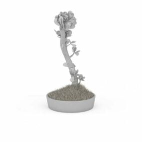 نموذج شجرة بونساي بوعاء ثلاثي الأبعاد