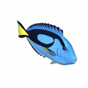 Mô hình 3d động vật cá bột màu xanh
