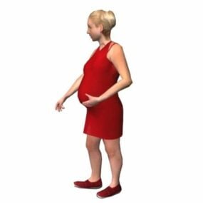 شخصية المرأة الحامل واقفة نموذج ثلاثي الأبعاد