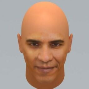 Model 3d Karakter Kepala Presiden Obama