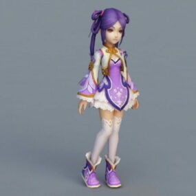 かわいいアニメの女の子 3d モデル