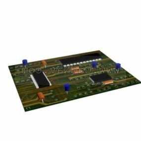 Printplaat moederbord PCB 3D-model