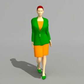 Professional Lady Cartoon 3d model