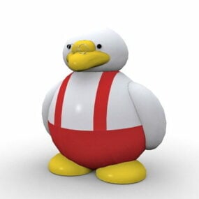 Professor Duck Character 3d-modell