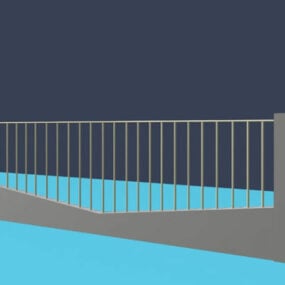 Modello 3d di forma centrale curva per recinzione in ferro battuto