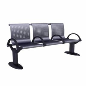 نیمکت فرودگاهی با صندلی عمومی مدل سه بعدی