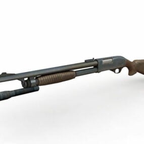 Model 3D Shotgun Pompa