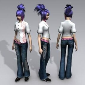 Model 3D Gadis Punk