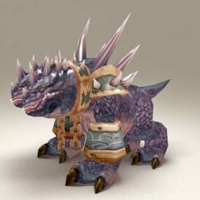 Purple Core Hound Character 3d model