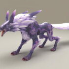 Purple Spirit Wolf Character