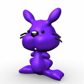 Χαρακτήρας Purple Cat Cartoon τρισδιάστατο μοντέλο