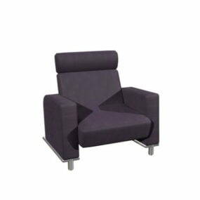 Фіолетовий тканинний диван 3d модель