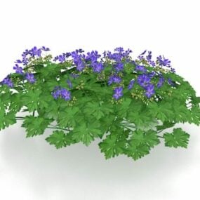 Purple Flowering Bush 3d model