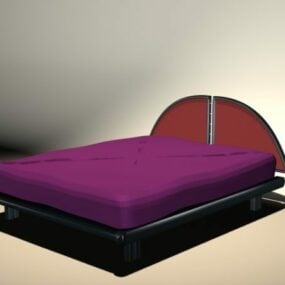 बैंगनी आधुनिक बिस्तर 3डी मॉडल