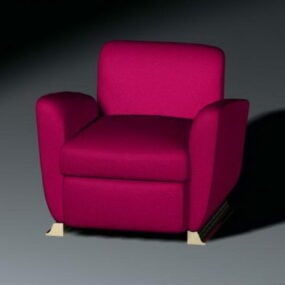 Modello 3d della poltrona da divano viola
