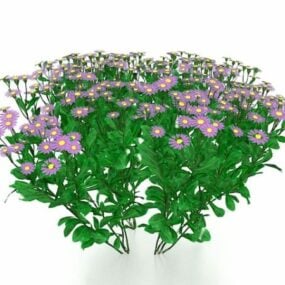 3д модель фиолетовых растений подсолнечника