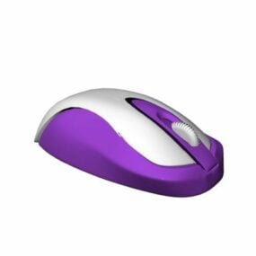 Purple Wireless Optical Mouse 3d model
