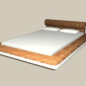 Queensize modern bed 3D-model