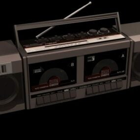 3д модель радио и кассетного магнитофона