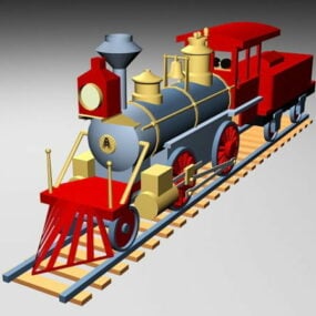 Railroad Train With Toys 3d model