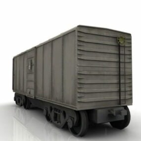 Modelo 3d de van de mercadorias de vagão ferroviário
