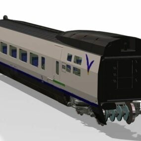Vagón de pasajeros de ferrocarril modelo 3d