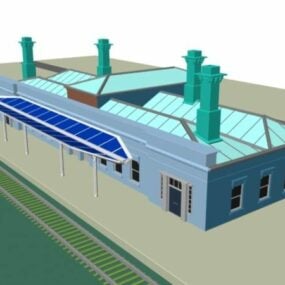 Model 3D stacji pasażerskiej kolei