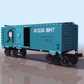 نموذج عربة السكك الحديدية Boxcar ثلاثي الأبعاد